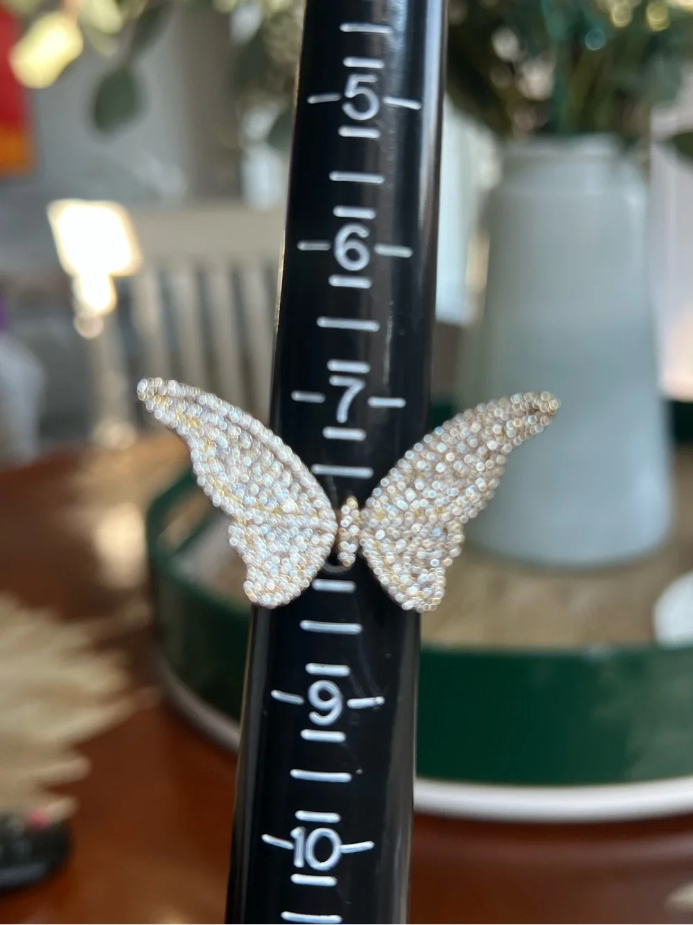 Gold Plated Butterfly Statement Ring (Size 8) nip